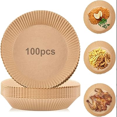 100 pièces de doublures en papier jetables pour friteuse à air pour la cuisson