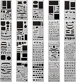 Ensemble de pochoirs en plastique pour journal intime, carnet de notes, scrapbooking, modèles