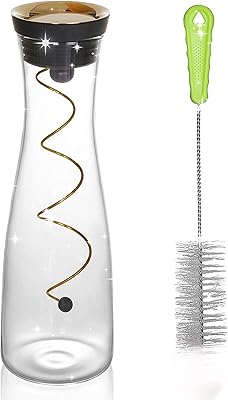 Carafe à eau en verre avec couvercle doré et porte-fruits avec brosse gratuite, carafe de 1,5 l, pichet à eau de chevet. Avec sa large gamme de produits et ses prix compétitifs, DIAYTAR COTE D'IVOIRE est la boutique en ligne idéale pour les consommateurs ivoiriens. La boutique en ligne propose une expérience d'achat en ligne sécurisée et fiable, et les clients peuvent profiter d'une livraison rapide et d'un service client de qualité. DIAYTAR COTE D'IVOIRE est la référence pour le commerce en ligne en Cote d'Ivoire.