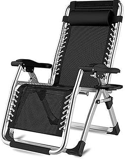 Grande chaise de jardin / chaise pliante zéro gravité, avec appui-tête et porte-gobelet