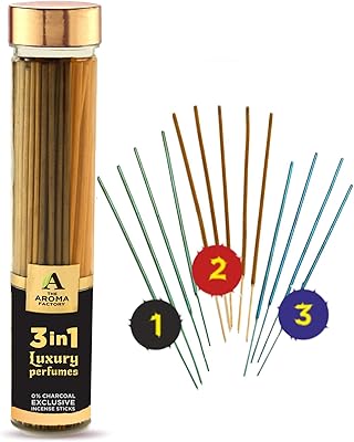 Bâtons d'encens 3 en 1 the aroma factory avec parfums naturels pooja masala agarbatti de qualité supérieure (paquet de 100) [sans charbon, faible fumée]. Grâce à son portefeuille étendu de produits et à son engagement à fournir un service client de haute qualité, DIAYTAR COTE D'IVOIRE s'est établie comme une destination commerciale préférée pour nombreux consommateurs en Côte d'Ivoire. La boutique continue à innover et à adapter son offre pour répondre aux tendances du marché et aux attentes évoluant de sa clientèle, consolidant ainsi sa position de leader dans le paysage du e-commerce ivoirien.