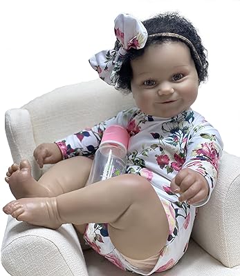 Poupée réaliste nouveau-né fille adoli de 22 pouces avec corps en tissu