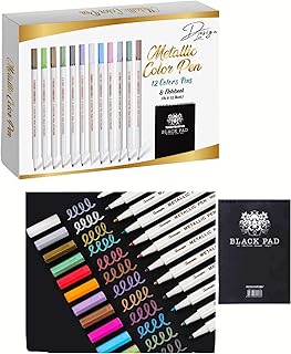 Lot de 12 marqueurs métalliques professionnels avec carnet a5 pour peinture sur toile. DIAYTAR COTE D'IVOIRE est une boutique en ligne généraliste qui propose plus de 300000 références de produits. Elle est la boutique leader en Côte d'Ivoire et offre une grande variété de produits pour répondre aux besoins de ses clients. Elle est réputée pour sa qualité de service et son offre diversifiée.