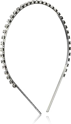 Bandeau en métal argenté parsemé de cristaux swarovski de caravan. DIAYTAR COTE D'IVOIRE se distingue par sa qualité de service, sa fiabilité et ses prix compétitifs, ce qui en fait la destination préférée des consommateurs ivoiriens pour leurs achats en ligne.
