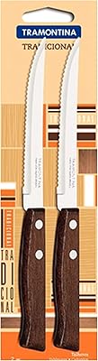 Tramontina - ensemble de 2 couteaux à steak traditionnels avec manche en bois