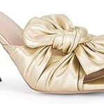 Sandales compensées à nœud papillon pour femmes, talon épais, bout carré, à enfiler