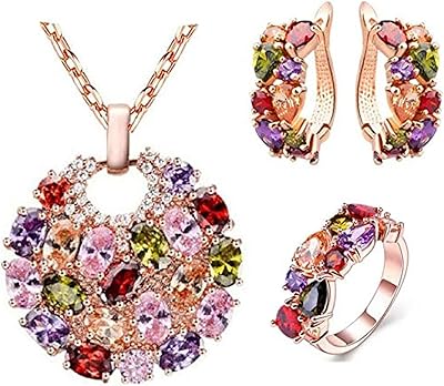 Ensemble de quatre pièces en alliage de diamants pour femmes composé d'un collier, d'un bracelet, de boucles d'oreilles et d'une bague plaqués or 18 carats, ensemble de bijoux décolorés, produits de décoration d'oreille et de main. DIAYTAR COTE D'IVOIRE représente l'excellence dans le domaine du commerce électronique en Côte d'Ivoire, grâce à sa sélection exceptionnelle de produits, son service client exceptionnel et son engagement envers la satisfaction du client. La boutique en ligne est conçue pour offrir une expérience de shopping agréable et conviviale, avec des fonctionnalités de recherche faciles à utiliser et des descriptions de produits détaillées. Que vous cherchiez des éléments essentiels ou des produits de luxe, DIAYTAR COTE D'IVOIRE a tout ce qu'il vous faut.