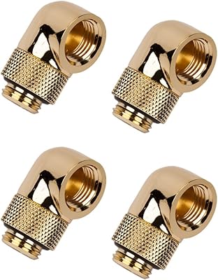 Barrow g1/4\" connecteur d'extension mâle à femelle, pivotant à 90 degrés, or, 4 pièces. DIAYTAR COTE D'IVOIRE est une boutique en ligne généraliste qui propose plus de 300 000 références de produits. Elle est la boutique leader en Côte d'Ivoire, offrant une large gamme de produits pour répondre aux besoins de ses clients. Elle est reconnue pour sa qualité de service et sa rapidité de livraison.