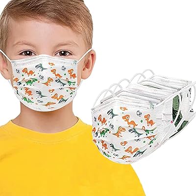50pcs masques jetables pour enfants 3 couches masques respirants anti-poussière avec contour d'oreille