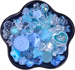 Assortiment de perles acryliques coeur fleur papillon étoile et nœud couleurs