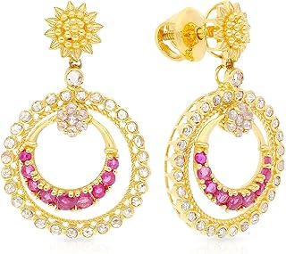 Boucle d'oreille en or 22 carats et diamants (916) de malabar