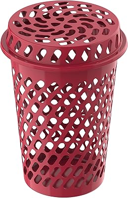 Panier à linge rond et long cosmoplast, taille 65 litres, rouge foncé