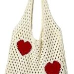 Sac à main de plage en maille au crochet, sac hobo fairy core