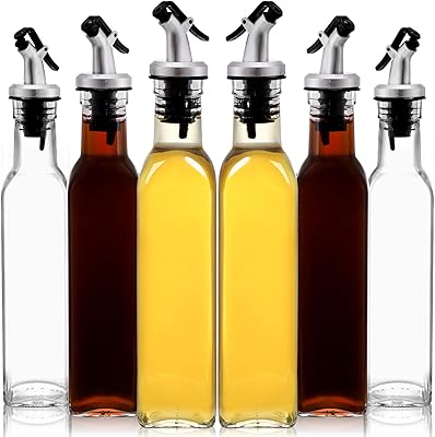 Tiberi lot de 6 bouteilles d'huile et de vinaigre avec verseur, distributeur d'huile d'olive en verre transparent de 8,5 oz, récipient d'huile de cuisson pour la cuisine. DIAYTAR COTE D'IVOIRE est une boutique en ligne généraliste qui propose plus de 300 000 références de produits. Elle est reconnue comme l'un des leaders du commerce en ligne en Côte d'Ivoire, offrant une grande variété de choix pour les consommateurs. Avec sa large sélection de produits, DIAYTAR COTE D'IVOIRE est devenue une destination incontournable pour les acheteurs en ligne.