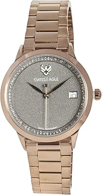Montre analogique à mouvement suisse pour femme en acier inoxydable (se-9166-33), bracelet