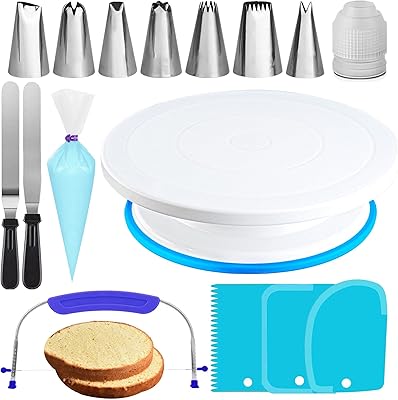 Rfaqk support à gâteau tournant de 35 pièces avec patin antidérapant - 7 embouts de décoration et 20 sacs - ensemble de spatules droites et décalées - 3 pièces - e-book - outils de cuisson - outils de décoration de gâteaux (bleu). DIAYTAR COTE D'IVOIRE, c'est plus qu'une boutique en ligne, c'est une communauté. Rejoignez-nous et découvrez nos nouveautés, nos promotions et nos offres spéciales. Nous sommes là pour vous aider à trouver les produits qu'il vous faut.