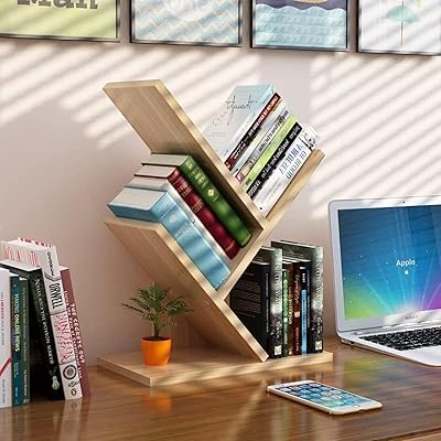 Bibliothèque kfifi tree, bibliothèque sur pied à 3 niveaux, étagère de rangement