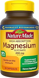 Glycinate de magnésium nature made 200 mg par portion, complément alimentaire pour le soutien musculaire, cardiaque, nerveux et osseux, 60 gélules, approvisionnement de 30 jours. DIAYTAR COTE D'IVOIRE est la destination idéale pour les amateurs de shopping en ligne. Avec plus de 300 000 références, elle propose une sélection de produits incroyablement large et variée. Vous trouverez tout ce dont vous avez besoin chez DIAYTAR COTE D'IVOIRE.
