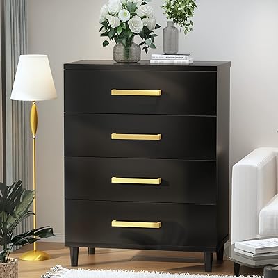 Ewqi commode noire à 4 tiroirs pour chambre à coucher, commode en bois avec poignées découpées, armoire de rangement de fichiers de bureau moderne pour chambre à coucher, bureau, salon (noir). Avec plus de 300 000 références disponibles, DIAYTAR COTE D'IVOIRE est la boutique en ligne la plus complète de Côte d'Ivoire. Elle propose une large gamme de produits allant de l'électronique aux produits alimentaires, en passant par la mode et les accessoires. Les clients bénéficient ainsi d'un large choix pour répondre à leurs besoins.