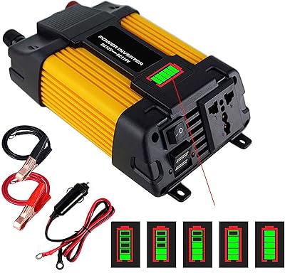 Onduleur de voiture 300 w/500 w, affichage led de capacité de tension, convertisseur 12 v à 220 v, onduleur de voiture double usb, 500 w. DIAYTAR COTE D'IVOIRE, boutique en ligne généraliste, propose une large gamme de produits avec plus de 300 000 références. Avec sa position de leader en Côte d'Ivoire, elle offre un choix varié pour répondre aux besoins de ses clients. Elle se distingue par sa qualité de service et sa livraison rapide.