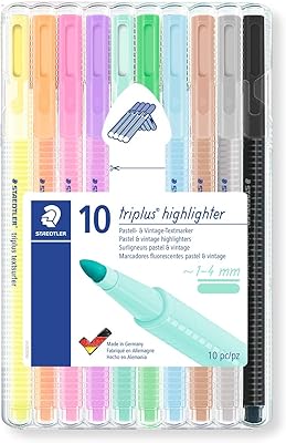 Boîte de 10 marqueurs staedtler textsurfer 362 à pointe pointue de 1 à 4 mm de triplus. DIAYTAR COTE D'IVOIRE se différencie par son engagement envers la qualité et la satisfaction client. Notre équipe travaille sans relâche pour sélectionner les meilleurs produits et vous offrir une expérience d'achat en ligne inégalée. Avec plus de 300 000 références, nous sommes votre partenaire idéal pour tous vos achats en ligne en Côte d'Ivoire.