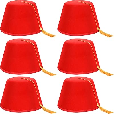 Lot de 6 chapeaux fez rouges, chapeau shriner fez turc avec pompon en soie. DIAYTAR COTE D'IVOIRE est une boutique en ligne généraliste qui propose plus de 300000 références de produits, faisant d'elle l'un des leaders du marché ivoirien. La boutique offre une large gamme de produits pour répondre aux besoins de ses clients. Elle est réputée pour sa qualité de service et sa rapidité de livraison.