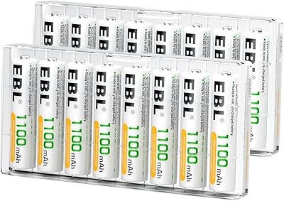 Piles rechargeables ebl aaa (16 pièces) prêtes à charger une batterie ni-mh 1