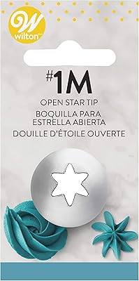 Embout de décoration wilton cardade open star n° 1m, argent, 418-2110