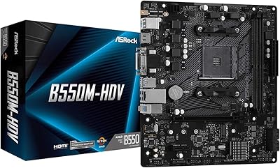 La carte mère asroc b550m-hdv prend en charge le processeur amd am4 ryzentm/amd