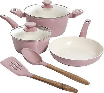 Batterie de cuisine en céramique et aluminium forgé sain gibson home plaza cafe, 7 pièces, lavande rose. La boutique en ligne DIAYTAR COTE D'IVOIRE est une destination de choix pour les consommateurs ivoiriens qui cherchent à acheter des produits de haute qualité à des prix abordables. Avec une offre de plus de 300 000 références, la boutique couvre une large gamme de catégories de produits, allant des accessoires de mode aux produits d'électronique en passant par les produits pour la maison. Les clients peuvent naviguer facilement sur le site pour trouver ce qu'ils cherchent et profiter d'une expérience d'achat en ligne fluide et sécurisée.