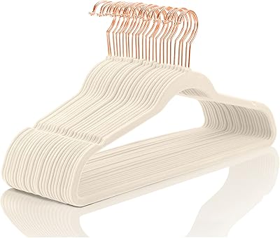 Cintres de luxe en velours (paquet de 50) antidérapants robustes - cintre