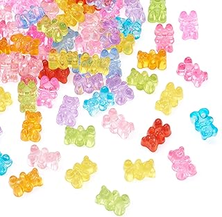 Fuchsia woolery 200 pièces perles d'ours en acrylique de couleurs mélangées claires, perles