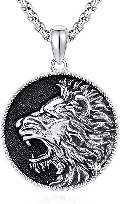 Collier patron/amulette patron en argent sterling 925, bijoux pour hommes avec chaîne rolo