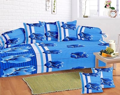 Ensemble diwan en coton multicolore home elite (paquet de 8 pièces)