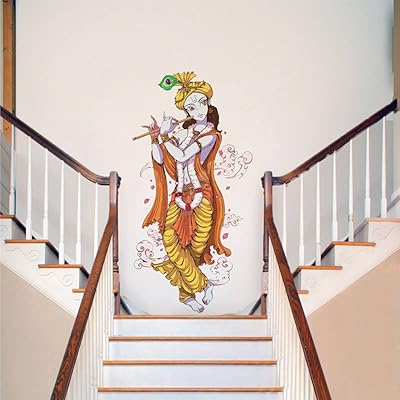 Sticker mural en vinyle pvc raobockets \"seigneur krishna avec flûte\" (90 x 60 cm, multicolore). DIAYTAR COTE D'IVOIRE, c'est plus de 300 000 références en ligne pour répondre à tous vos besoins. Leader de la vente en ligne en Côte d'Ivoire, cette boutique généraliste offre une gamme impressionnante de produits pour votre quotidien.