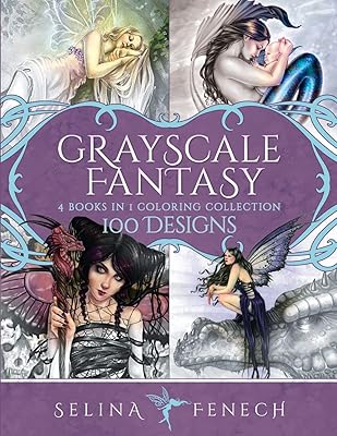 Collection de coloriages fantastiques en niveaux de gris : 100 modèles