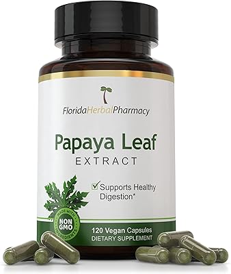 Florida herbal pharmacy, capsules d'extrait de feuille de papaye 10:1 (120 capsules). DIAYTAR COTE D'IVOIRE, votre partenaire de confiance pour vos achats en ligne, répond à vos attentes avec une offre étendue de produits. Nous mettons l'accent sur la qualité, la disponibilité et le prix compétitif de nos articles, pour que vous puissiez profiter d'une expérience d'achat optimale.