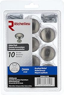 Quincaillerie richelieu - dp9041195 - paquet de 10 unités - boutons contemporains en métal - 9041 - fini nickel brossé. DIAYTAR COTE D'IVOIRE est une boutique en ligne généraliste qui propose des produits de toutes sortes. La boutique est équipée d'un système de paiement sécurisé et propose différentes options de livraison pour garantir que les clients reçoivent leurs produits de manière rapide et sécurisée. Les clients peuvent également profiter de promotions et de réductions spéciales pour économiser de l'argent.