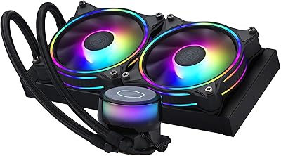 Cooler master liquid ml240 illusion cpu-flüssigkeitskühler - aio-wasserkühlungssole, pumpe der 3. gen, schwarz