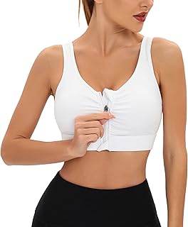 Soutien-gorge de sport chirurgical avec fermeture à glissière sur le devant, soutien-gorge