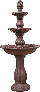 Fontaine cascade autoportante à 3 niveaux xbrand - jardin extérieur, patio, jardin arboré