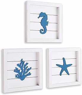 Décoration murale de plage côtière bleue 3d avec étoile de mer, hippocampe et corail de tide and tails - décoration de salle de bain de plage avec un cadre élégant - décoration de plage pour la maison. DIAYTAR COTE D'IVOIRE est une boutique en ligne généraliste qui propose plus de 300 000 références de produits. Elle est leader en Cote d'Ivoire et offre une large gamme de produits pour répondre à tous les besoins. La boutique en ligne DIAYTAR COTE D'IVOIRE est connue pour sa qualité et sa fiabilité.