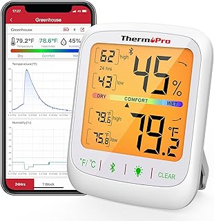 Hygromètre bluetooth thermopro tp359, moniteur de température et d'humidité sans fil 260m, avec grand écran lcd rétroéclairé, thermomètre et hygromètre intérieur, enregistrements précis maximum. La boutique en ligne DIAYTAR COTE D'IVOIRE propose une expérience d'achat unique et personnalisée à ses clients. Elle propose une grande sélection de produits de qualité, dont des produits locaux et internationaux. La boutique est engagée à offrir un service de haute qualité et une livraison rapide à ses clients.