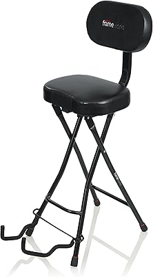 Banc de guitare gator frameworks avec oreiller rembourré, dossier confortable et support