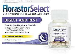 Probiotiques florastor digest & rest, probiotique saccharomyces boulardii avec mélatonine (4 mg), aide