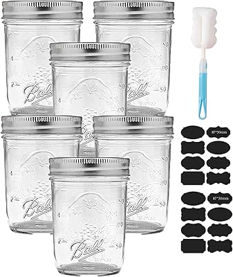 Paquet de 6 bocaux mason en verre de 250 ml 8 oz