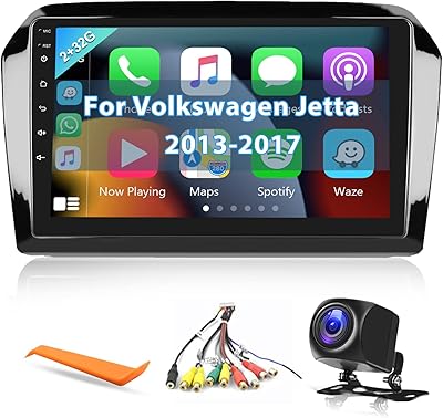 Autoradio sans fil 2g + 32g pour volkswagen jetta 2013-2017 apple carplay android