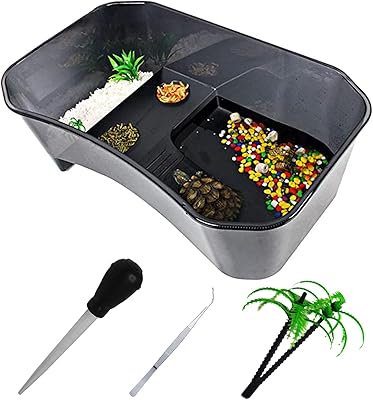 Pinvnby réservoir de tortues en plastique habitat de reptiles terrariums pour animaux