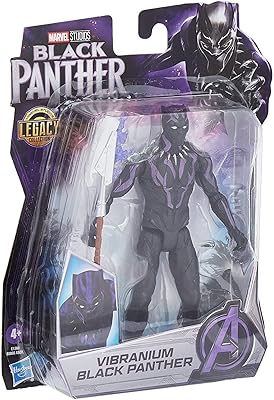 Marvel black panther game marvel studios legacy collection vibranium black panther, figurine articulée