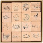 Making take vintage star moon cloud lot de 16 tampons décoratifs en caoutchouc